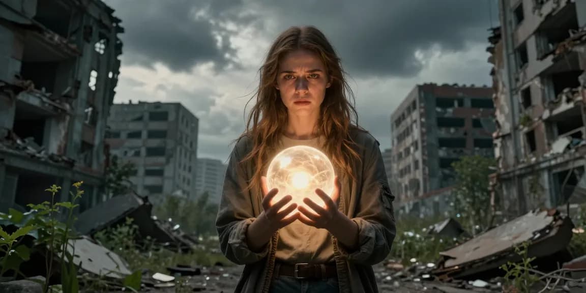 Emma Thorne confronting emotional suppression in a dystopian sci-fi world, symbolizing mother daughter conflict.