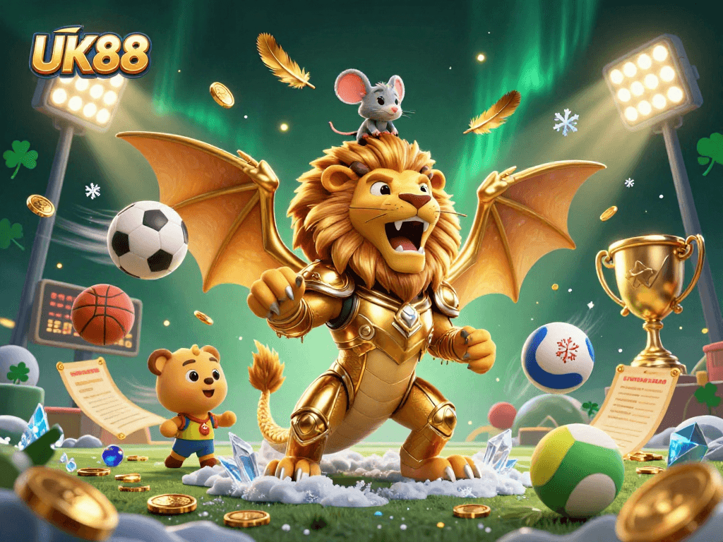 Engage with UK88's exhilarating world, where a chimera and mouse jockey ignite the sports betting scene!