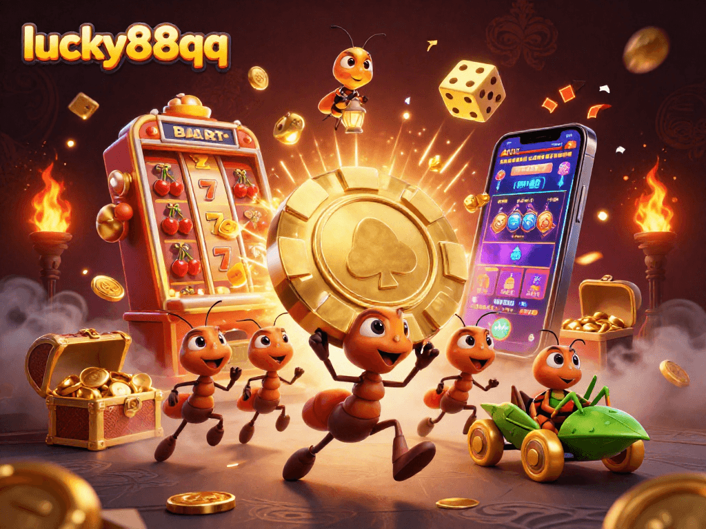 Engage with exciting gameplay at lucky88qq featuring a thrilling heist scene with cartoon characters and casino elements.