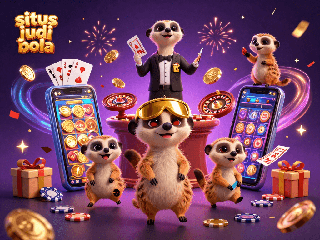Engage with situs judi bola as meerkats run a buzzing casino, inviting fun and excitement.