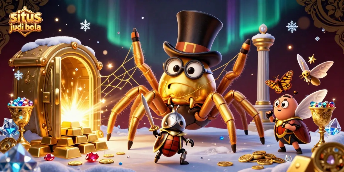 Engage with situs judi bola action amidst stunning casino illustration featuring charming characters and dynamic elements.