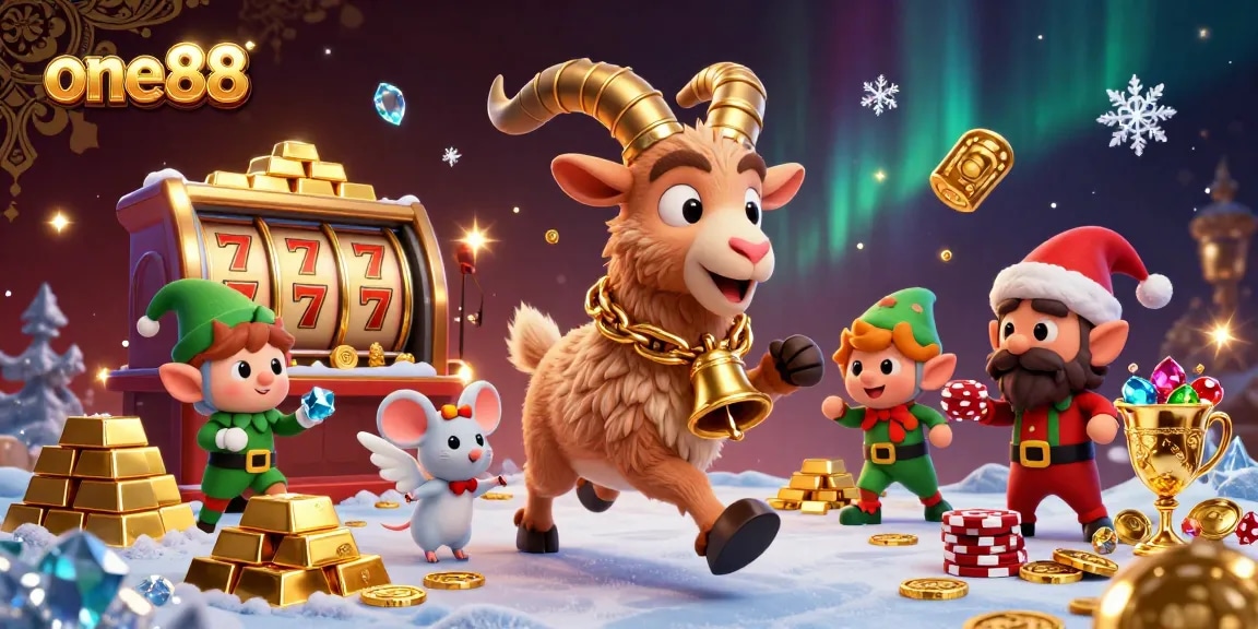 Experience the magical chaos at one88's festive casino with Krampus and mischievous elves.