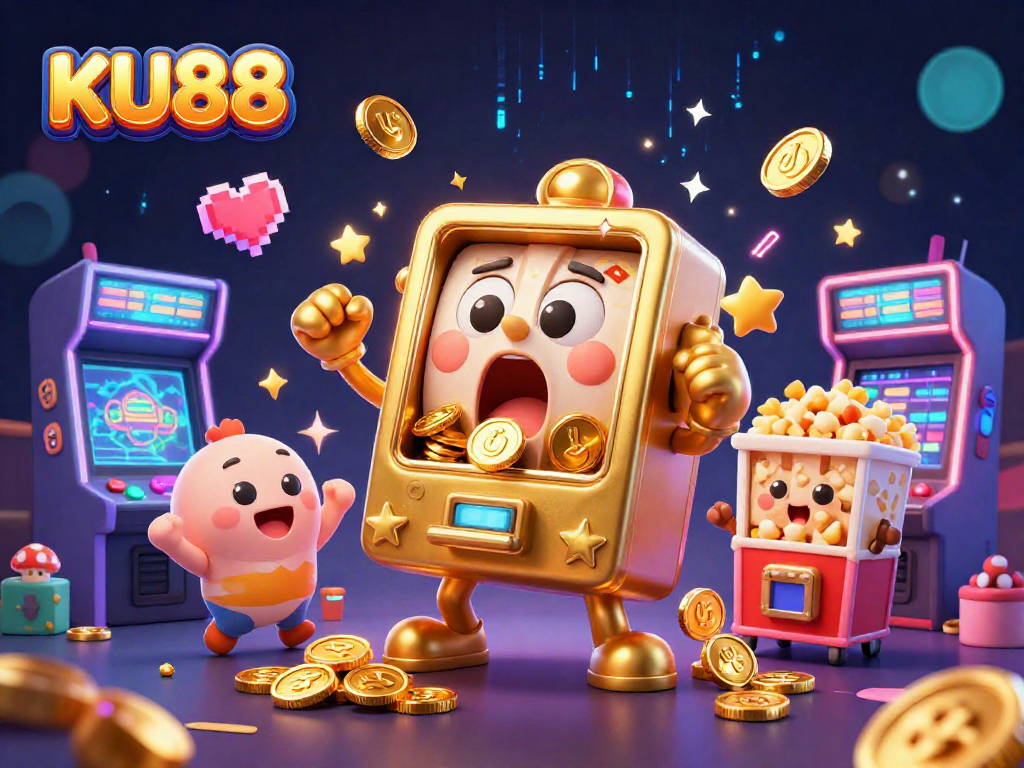 Celebrate jackpots with KU88's golden slot machines and vibrant gambling elements