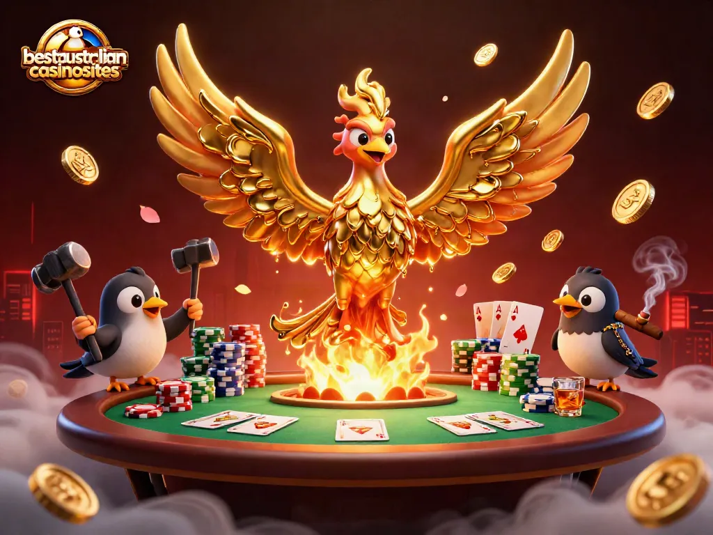 Experience winning moments at bestaustraliancasinosites in this vibrant casino illustration.