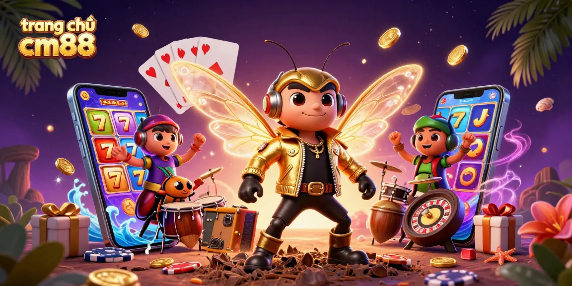 Experience excitement on trang chủ cm88 with vibrant 3D casino elements and animated characters.