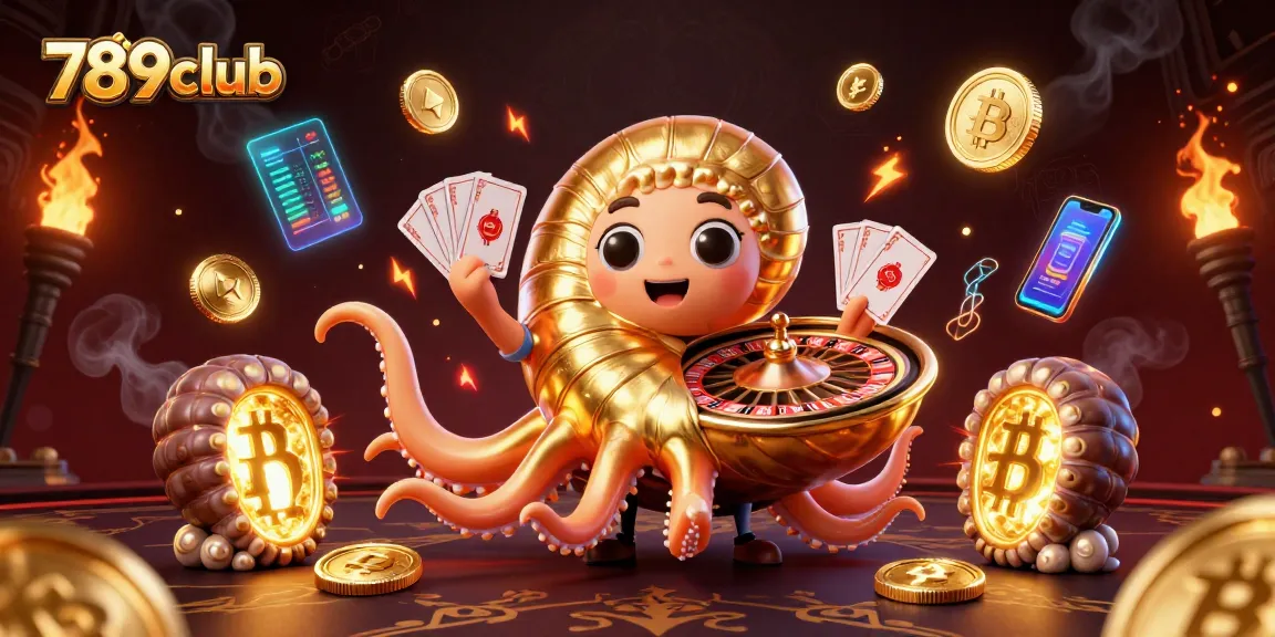 Experience the excitement of 789club with this dynamic illustration showcasing a casino scene.