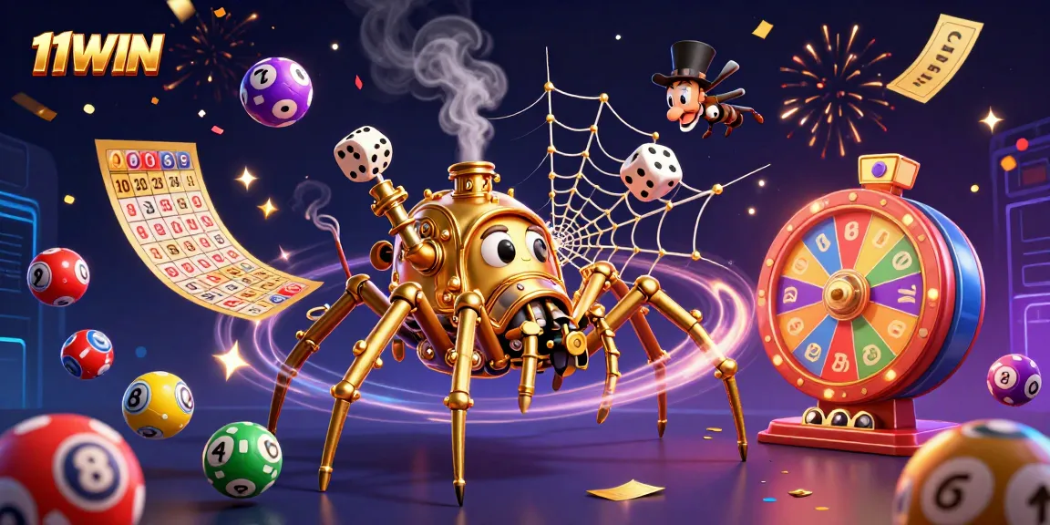 Engage in thrilling fun with 11WIN's exciting lottery elements and steampunk spider characters!
