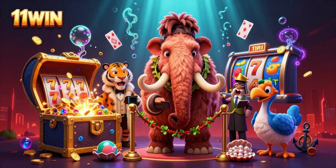 Experience the vibrant casino world of 11WIN with engaging characters and dynamic slots.