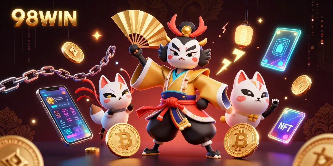 Experience thrilling entertainment at 98WIN with an immersive cash-prize adventure illustration.