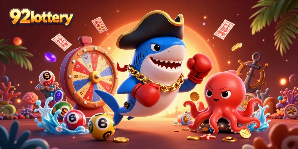 Engage with 92lottery through a vibrant scene illustrating treasure and luck in online gaming.