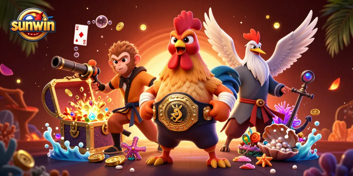 Experience winning gameplay at sunwin with vibrant 3D casino characters and elements.